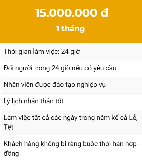 Chi phí dịch vụ bảo vệ ca 24 tiếng