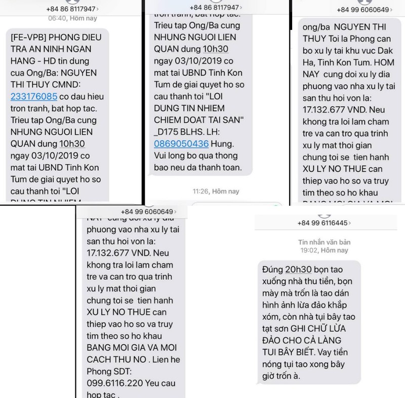 Tin nhắn FE Credit h&ugrave; dọa người kh&ocirc;ng li&ecirc;n quan