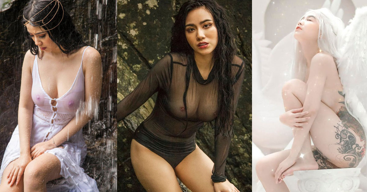 Linh Miu diện váy ướt tắm suối khiến nhiều anh mắt chữ A miệng chữ O