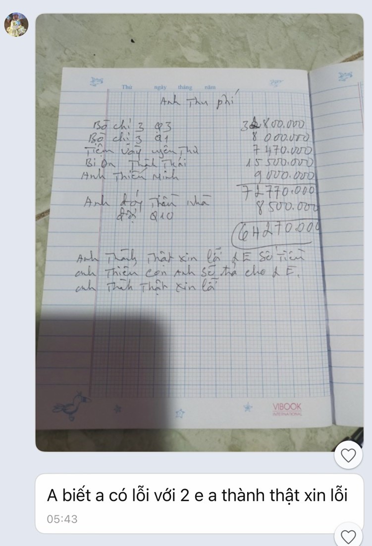 Bằng chứng ông Cao Văn Bình ôm tiền lương nhân viên bỏ trốn